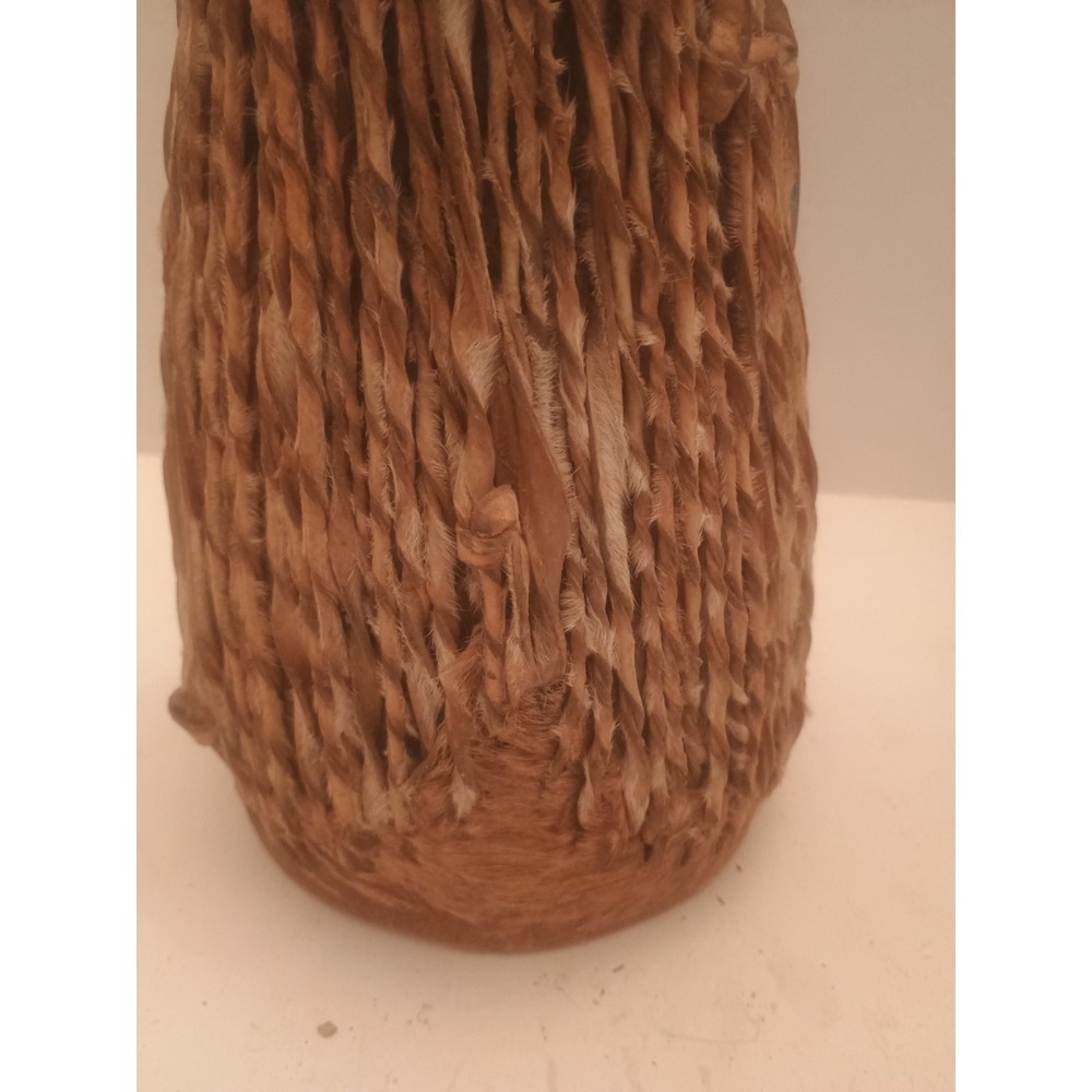 Vintage Native American Animal Hide & Rope Drum 10"H X 6"W - Picture 3 of 4